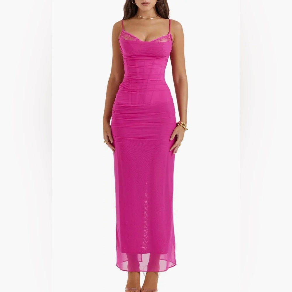 Wedding guest dress House of CB - Nalini Mesh Corset Cocktail Dress